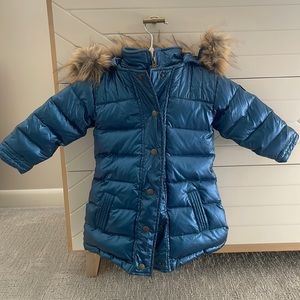 Appaman 2T insulated Parka in Royal Blue with Faux Fur Trim